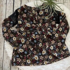 𝅺bcbgeneration floral tunic partial sheer top size XXS